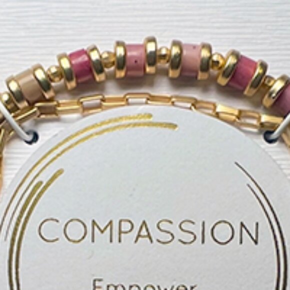 Unwritten - Compassion Empower Gold Beaded Bracelet - NWT - Picture 3 of 5